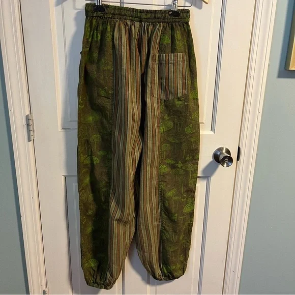 Siddhartha Made in Nepal 100% Cotton Harem Lantern Pants Small Hippie Festival - Picture 10 of 12